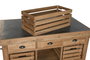 DKD Home Decor Isla Cocina Cottage Natural Negro Abeto Piedra sinterizada 75 x 96 x 142 cm