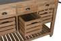 DKD Home Decor Isla Cocina Cottage Natural Negro Abeto Piedra sinterizada 75 x 96 x 142 cm