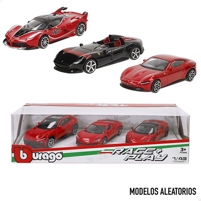 BURAGO Blister 3 Coches Ferrari Escala 1:43