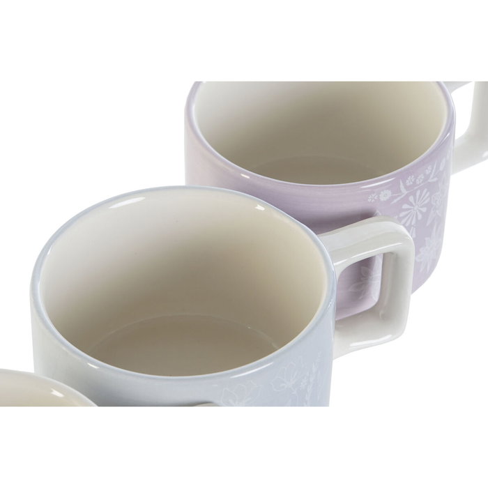 DKD Home Decor Set de Café de 4 Piezas Verde LINEAS 2023
