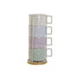 DKD Home Decor Set de Café de 4 Piezas Verde LINEAS 2023