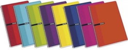 ENRI Pack de 5 cuadernos espiral tapa extradura, 100 hojas, cuadrícula 4x4, folio