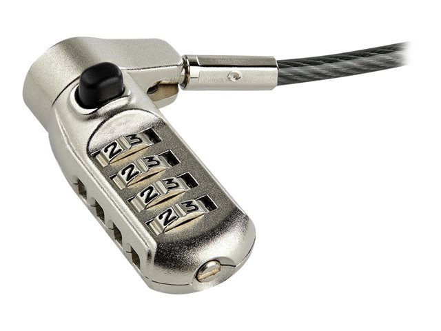 StarTech.com Cable de Seguridad Universal 3 en 1 de 2m con Combinación de 4 Dígitos