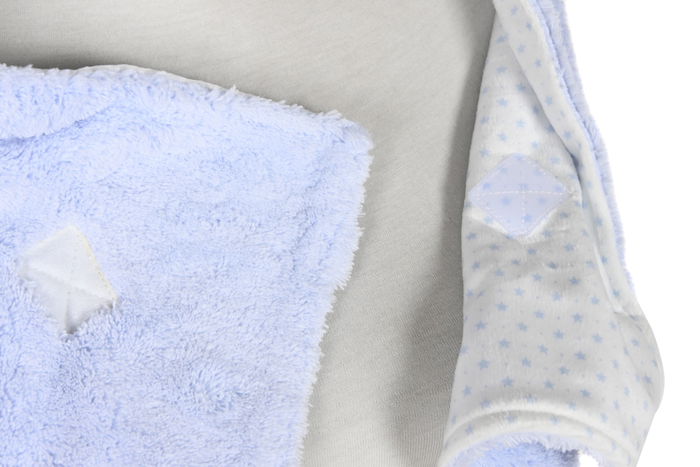 DKD Home Decor Manta para bebé Rosa, Azul, Beige, Poliéster con Capucha, 75 x 100 cm