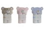 DKD Home Decor Manta para bebé Rosa, Azul, Beige, Poliéster con Capucha, 75 x 100 cm