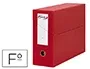 Pardo Caja de transferencia horizontal folio forrado extra doble lomo 80 mm estuche interior con tarjetero roja 390 x 270 x 115 mm