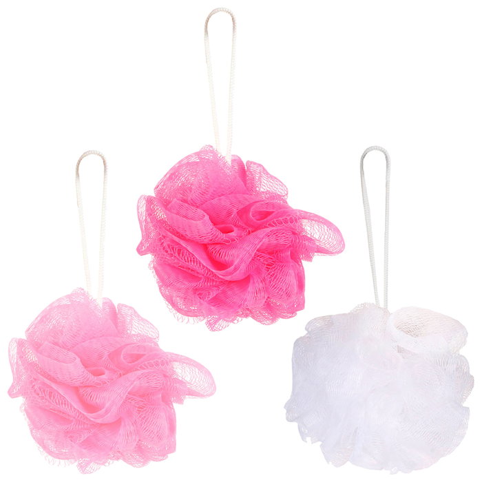 Cosmetic Club Juego 3 Esponjas Flor Ducha Cosmetic Club Gris Rosa Blanco Negro Fucsia