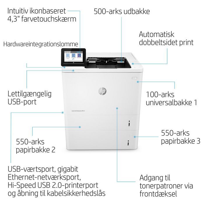HP LaserJet Enterprise M612dn Impresora Láser con JetIntelligence, Rendimiento, Eficiencia Energética y Seguridad Avanzada