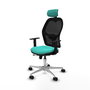 PIQUERAS Y CRESPO Silla de oficina Jorquera con mecanismo Sincro/Traslack, Turquesa y Negro