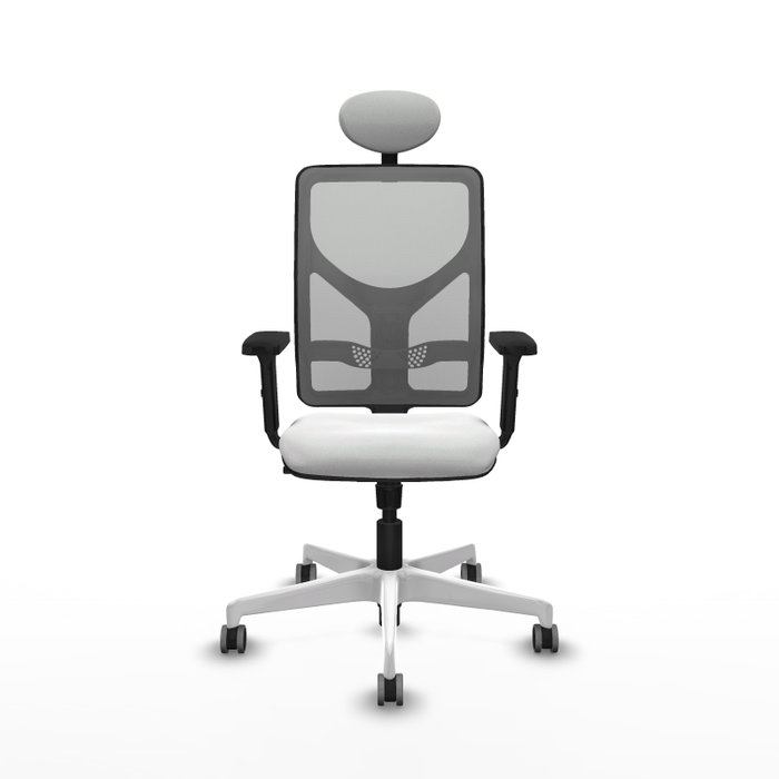 PIQUERAS Y CRESPO Silla de oficina Motilla con mecanismo Sincro, Blanco y Gris