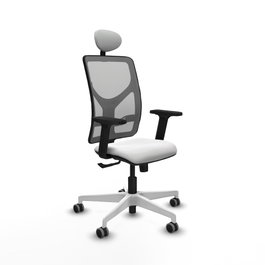 PIQUERAS Y CRESPO Silla de oficina Motilla con mecanismo Sincro, Blanco y Gris