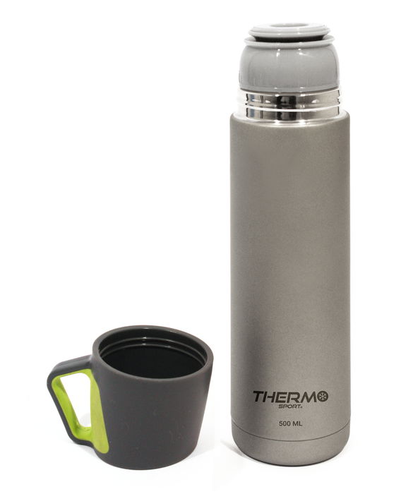 Thermosport - Termo de Acero Inoxidable para Mate, 500 ml, Color Mate, Incluye Taza (8 Unidades)