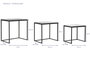 DKD Home Decor Mesita Auxiliar Loft Negra Metal Cristal 36.5 x 53.5 x 58 cm Set de 3