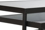 DKD Home Decor Mesita Auxiliar Loft Negra Metal Cristal 36.5 x 53.5 x 58 cm Set de 3