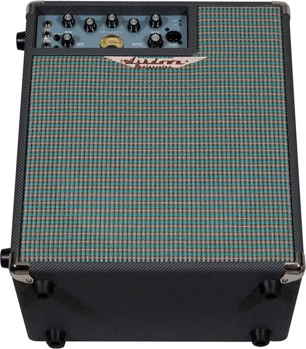 ASHDOWN UK-OBM-C112T-500 Amplificador de Bajo Combo 500W con Altavoz Sica de 12", Diseño Kick-Back, EQ 5 Bandas, FX Loop y Acabado Ice Blue Charcoal Tweed