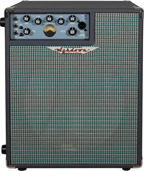 ASHDOWN UK-OBM-C112T-500 Amplificador de Bajo Combo 500W con Altavoz Sica de 12", Diseño Kick-Back, EQ 5 Bandas, FX Loop y Acabado Ice Blue Charcoal Tweed