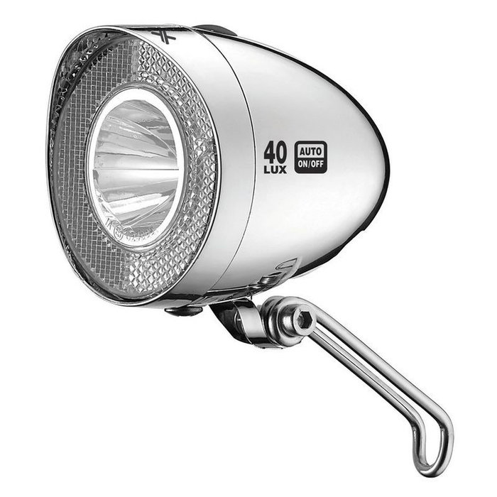 XLC Faro LED CL-D03 40Lux con Dinamo y Sensor Cromado XLC Faro LED CL-D03 40Lux con Dinamo y Sensor Cromado