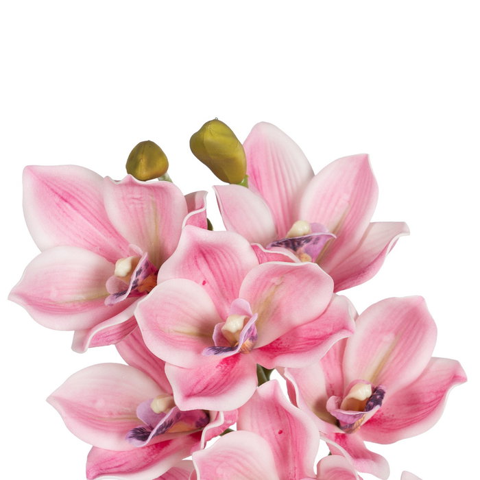 Flor Orquídea Rosa Goma Decoración 71 cm (Set de 4)