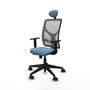 PIQUERAS Y CRESPO Silla de oficina Motilla con mecanismo Sincro/Traslack, Azul cielo/Gris