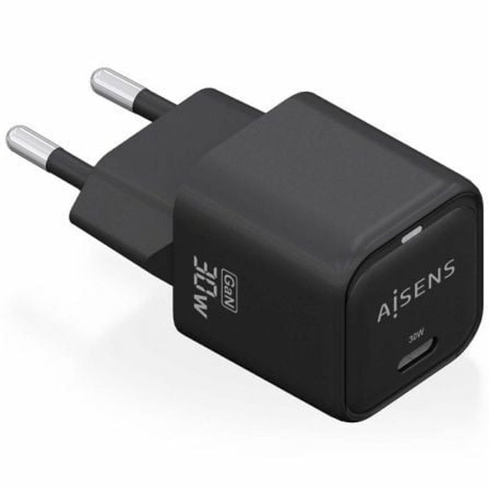 Aisens Cargador GaN 30W USB-C Negro ASCH-30W1P019-BK