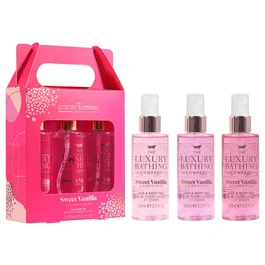 The Luxury Bathing Company Set Trio Sweet Vanilla & Almond Glaze, 3 uds de 100 ml