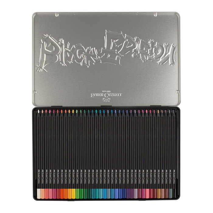FABER-CASTELL Black Edition Lápices de Colores con Estuche Metálico, 36 unidades