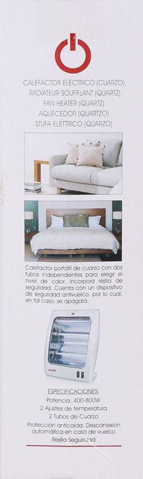 Basic Home Calefactor Eléctrico 400-800W 8 cm x 36 cm x 25 cm (4 Unidades)
