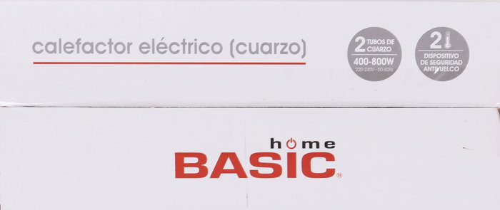Basic Home Calefactor Eléctrico 400-800W 8 cm x 36 cm x 25 cm (4 Unidades)