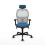 PIQUERAS Y CRESPO Silla de oficina Jorquera con mecanismo Sincro, Azul claro y Blanco