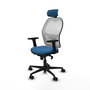 PIQUERAS Y CRESPO Silla de oficina Jorquera con mecanismo Sincro, Azul claro y Blanco
