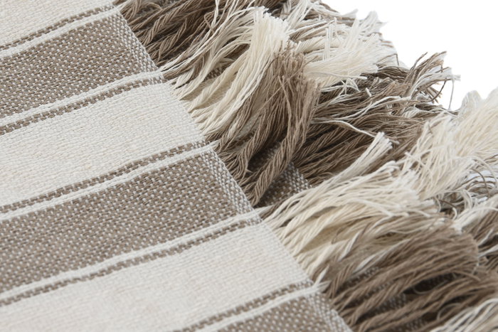 DKD Home Decor Manta Beige Crudo 250 x 150 cm Algodon reciclado Poliester Hecho a mano DKD Home Decor Manta Beige Crudo 250 x 150 cm Algodon reciclado Poliester Hecho a mano