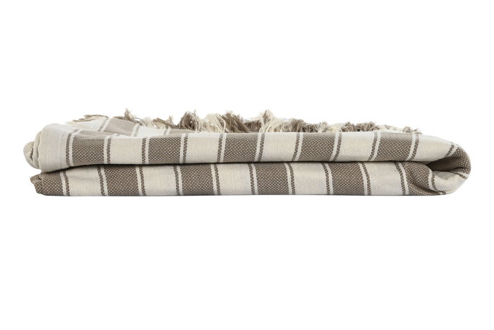 DKD Home Decor Manta Beige Crudo 250 x 150 cm Algodon reciclado Poliester Hecho a mano DKD Home Decor Manta Beige Crudo 250 x 150 cm Algodon reciclado Poliester Hecho a mano