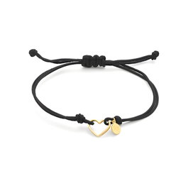 Secrecy Pulsera Together Plata de Ley 925 Reciclada Baño de Oro 18K Negro 18cm