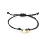 Secrecy Pulsera Together Plata de Ley 925 Reciclada Baño de Oro 18K Negro 18cm