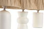 DKD Home Decor Lámpara Sobremesa Tropical Blanco Marron Cerámica Ráfia 22 x 31 x 22 cm (6 Unidades)