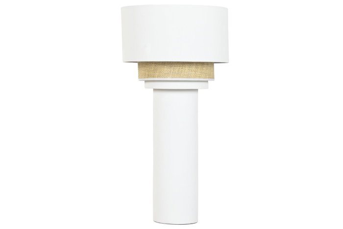 DKD Home Decor Lámpara de Pie de Cerámica y Poliéster Rugosa Blanco y Natural DKD Home Decor Lámpara de Pie de Cerámica y Poliéster Rugosa Blanco y Natural