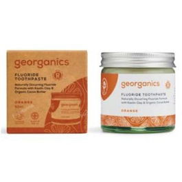 GEORGANICS Dentifrico Fluor Naranja 60ml con Flúor para Remineralizar el Esmalte y Prevenir la Caries Dental