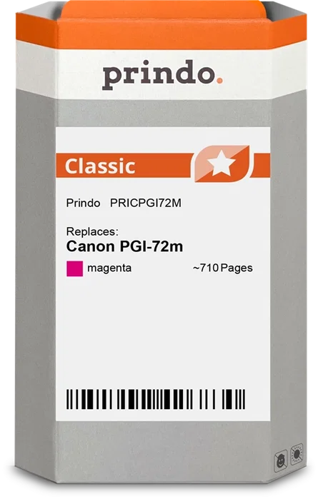 Prindo Cartucho de tinta magenta PRICPGI72M Classic Prindo Cartucho de tinta magenta PRICPGI72M Classic