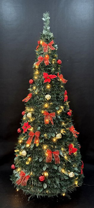 DKD Home Decor Árbol de Navidad LED Plegable Verde