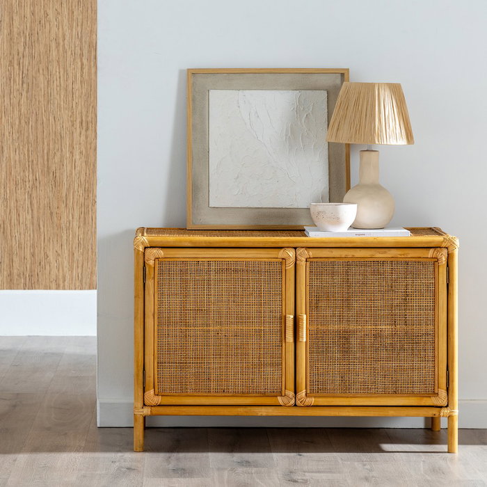 Mueble Auxiliar Natural Ratán Salón 97,50 X 40 X 65 cm Mueble Auxiliar Natural Ratán Salón 97,50 X 40 X 65 cm