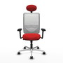 PIQUERAS Y CRESPO Silla de oficina Zulema Mecanismo Sincro Rojo y Blanco