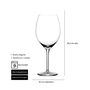 SUMMA DUNA Copa de Mesa de Cristal, 48 cl, Altura 213 mm, Diámetro 86 mm, Cristalería Alta, Diseño Curvado y Liso, Apta Lavavajillas (Set de 6)