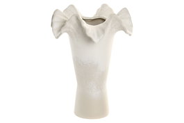 DKD Home Decor Jarrón de Cerámica Ondulado Blanco 26x26x33 cm