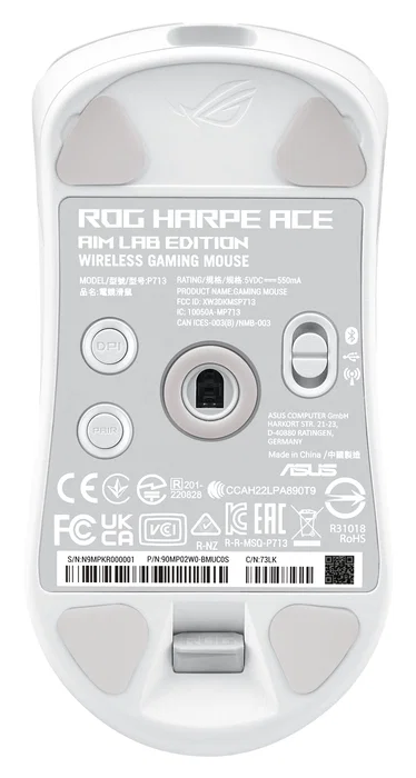 ASUS ROG Harpe Ace Aim Lab Edition - Ratón Gaming Inalámbrico Ambidextro Bluetooth/USB-C 36000 DPI Blanco - 90MP02W0-BMUA10