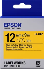 Epson LK-4YBP Cinta Negro sobre Amarillo Pastel