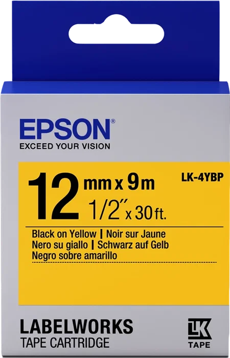 Epson LK-4YBP Cinta Negro sobre Amarillo Pastel Epson LK-4YBP Cinta Negro sobre Amarillo Pastel