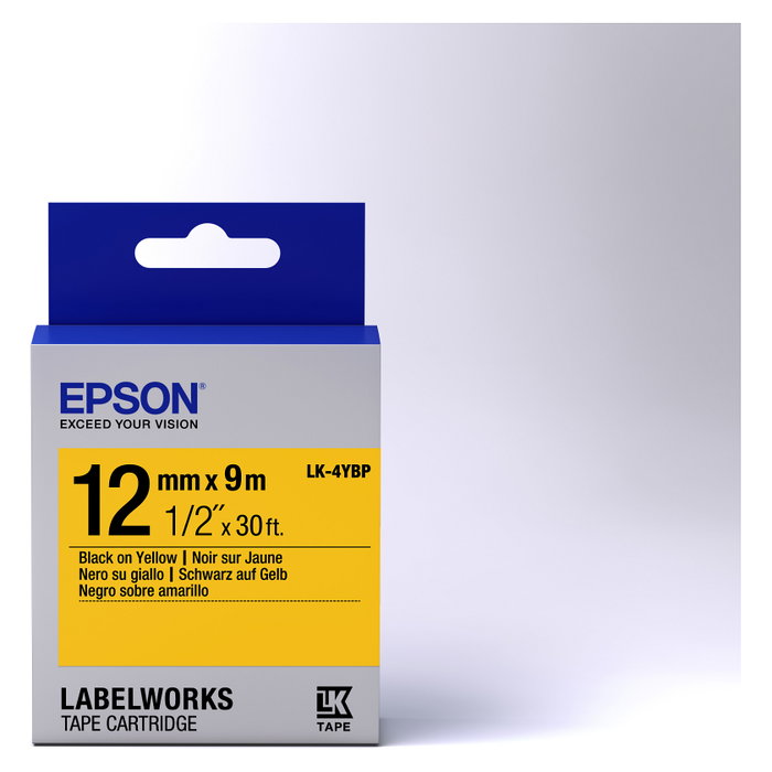 Epson LK-4YBP Cinta Negro sobre Amarillo Pastel Epson LK-4YBP Cinta Negro sobre Amarillo Pastel