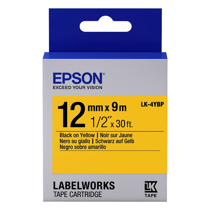 Epson LK-4YBP Cinta Negro sobre Amarillo Pastel Epson LK-4YBP Cinta Negro sobre Amarillo Pastel
