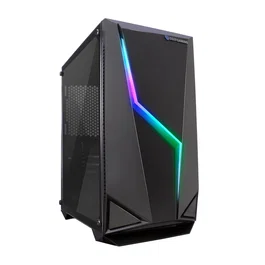 Deep Gaming M235 Caja PC Gaming Micro-ATX Negro con RGB, Ventana de Vidrio Templado y Soporte para Refrigeración Líquida - Compatible con Placas micro-ATX/ITX, Gráficas de 300mm
