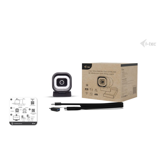 I-tec SOLOMON 700 STREAM 4K Webcam con Anillo de Luz LED I-tec SOLOMON 700 STREAM 4K Webcam con Anillo de Luz LED